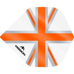 Plumas Mission Darts No2 Std Alliance Union Jack Blanco Naranja F3129