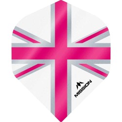 Fülle Mission Darts Nr. 2 Std Alliance Union Jack Weiß Rosa F3131