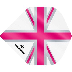 Fülle Mission Darts Nr. 2 Std Alliance Union Jack Weiß Rosa F3131