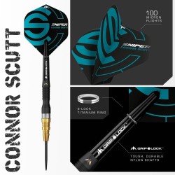 Dardos Connor Scutt  Mission Sniper Negro Dorado 24g 95% D1592