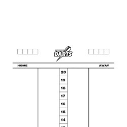 Tafeln Perfectdarts Darts 501 & Cricket Weiß Pdsco03