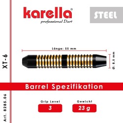 Darts Karella Xt 6 Reihe Laton 23g 8285.06