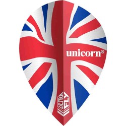 Plumas Unicorn Darts Ultrafly 100 Pear Union Jack Wave 68994