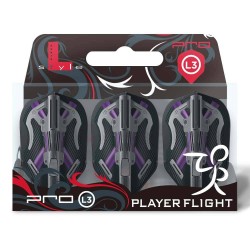 Champagner-Flights im L-Stil, L3pro-Form, Mike Valentin V3, schwarze Federn