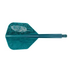 Plumas Condor Axe Doodle Feather Verde Azul Shape S 21.5m 3 Uds.