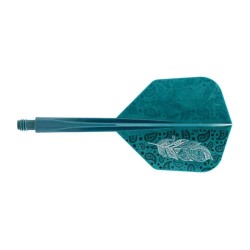 Plumas Condor Axe Doodle Feather Verde Azul Shape S 21.5m 3 Uds.