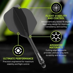 Fülle Winmau Darts Fusion Schwarz Medium 34-76mm N6 8826