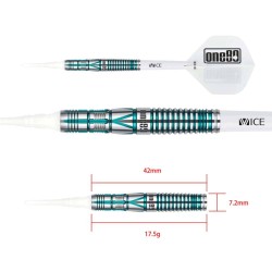 Darts One80 Yuki Blue Onodera 90% 17,5gr 9558